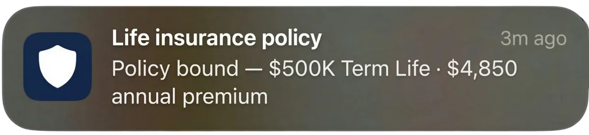 Payment notification preview showing automated client billing